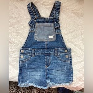 Seven7 jean short overalls, size 24 months.